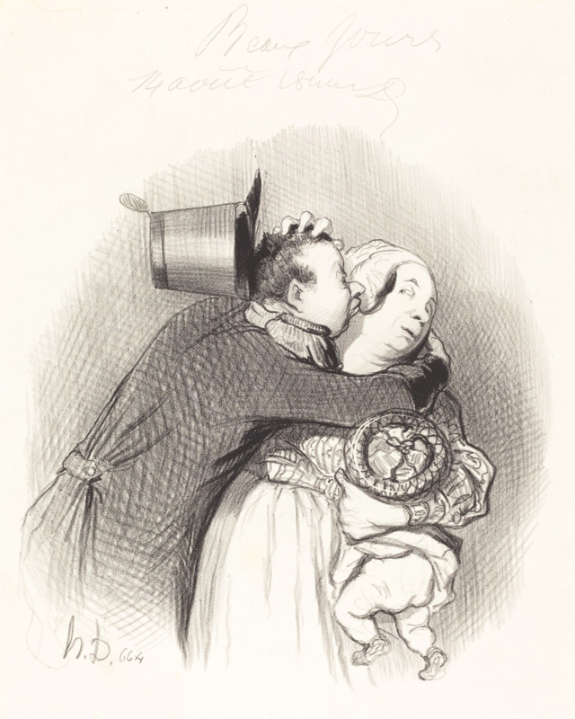 Rencontre de la payse, 1844. Creator: Honore Daumier.