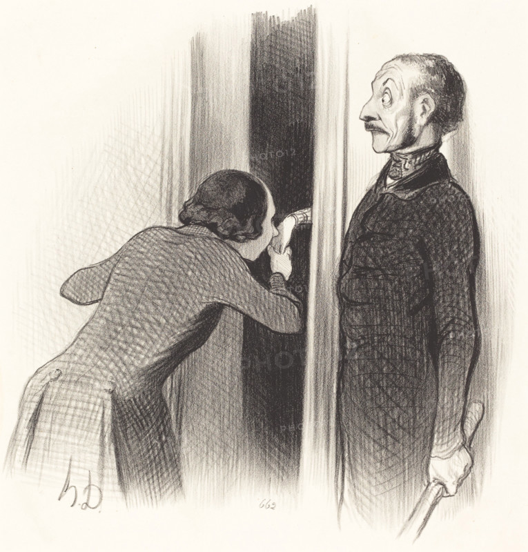 Un amant trop heureux, 1844. Creator: Honore Daumier.