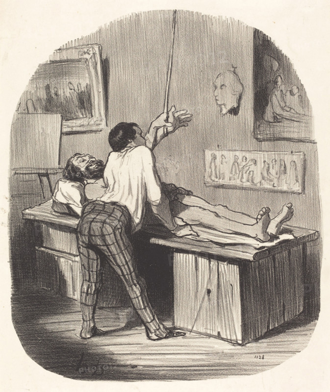 - Comment, St. Gervais a pris cette position là..., 1850. Creator: Honore Daumier.