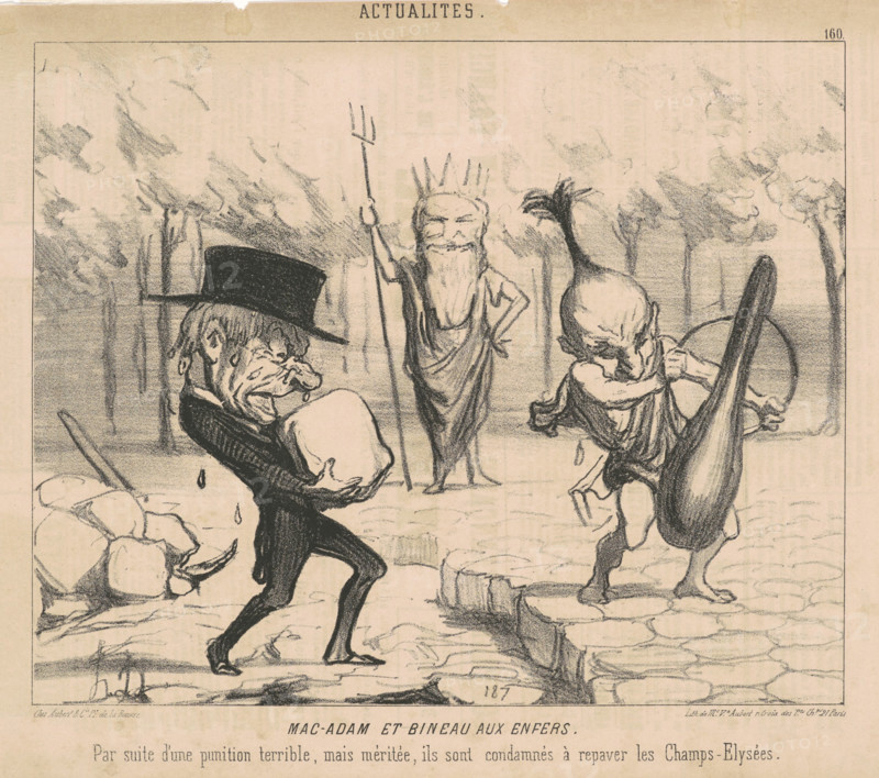 Mac-Adam [sic] et Bineau aux enfers. Par suite d'une punition terrible, mais méritée..., July 13, 18 Creator: Honore Daumier.