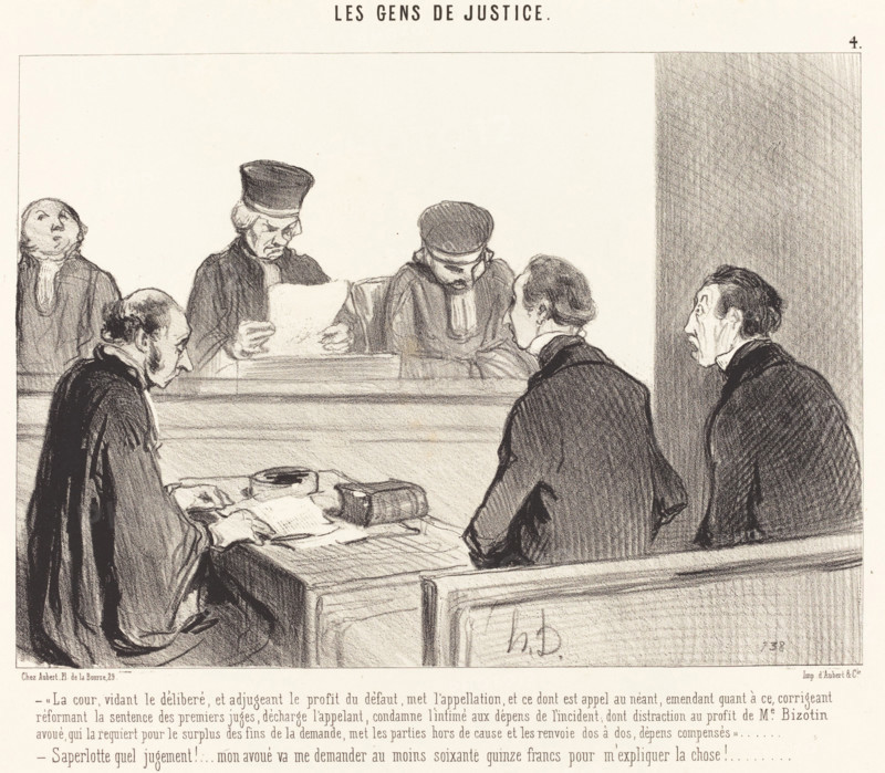 La Cour, vidant le délibéré..., 1845. Creator: Honore Daumier.