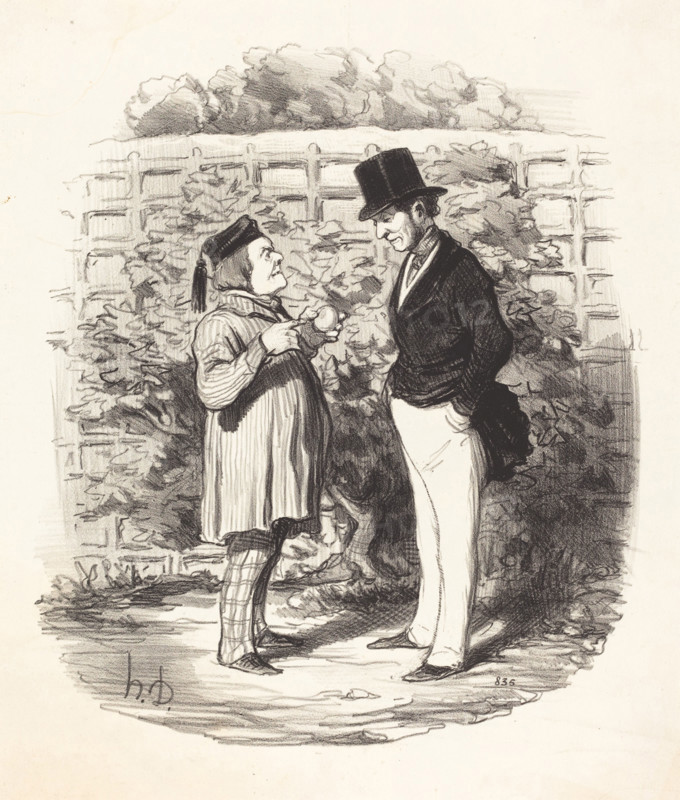- Monsieur voilà vingt ans que je poursuis l'union de la reinette et de la pomme d'apis..., 1846. Creator: Honore Daumier.