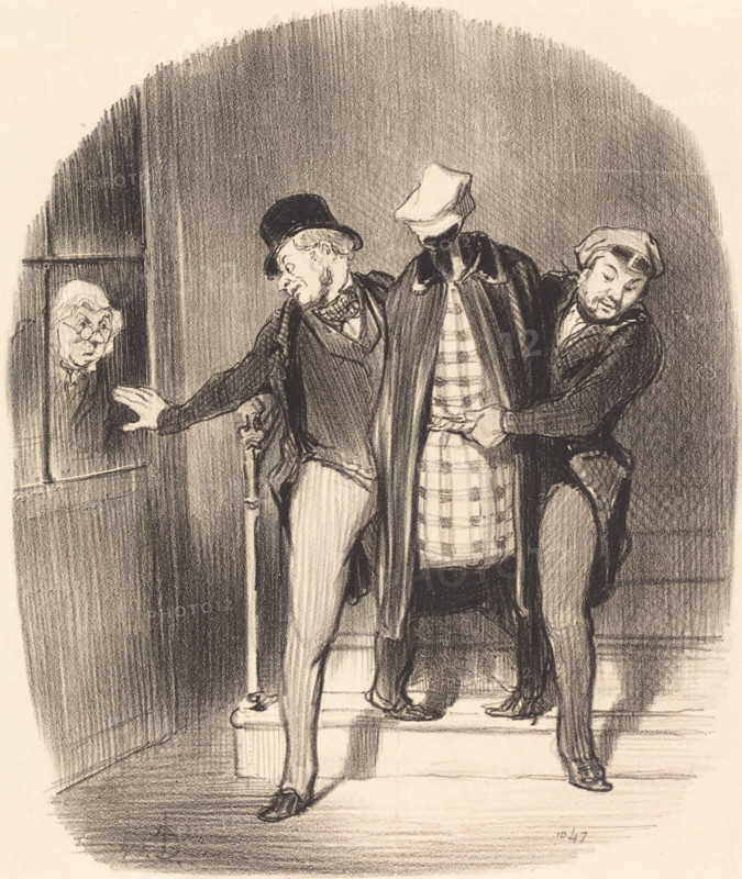 Un déménagement furtif, 1847. Creator: Honore Daumier.