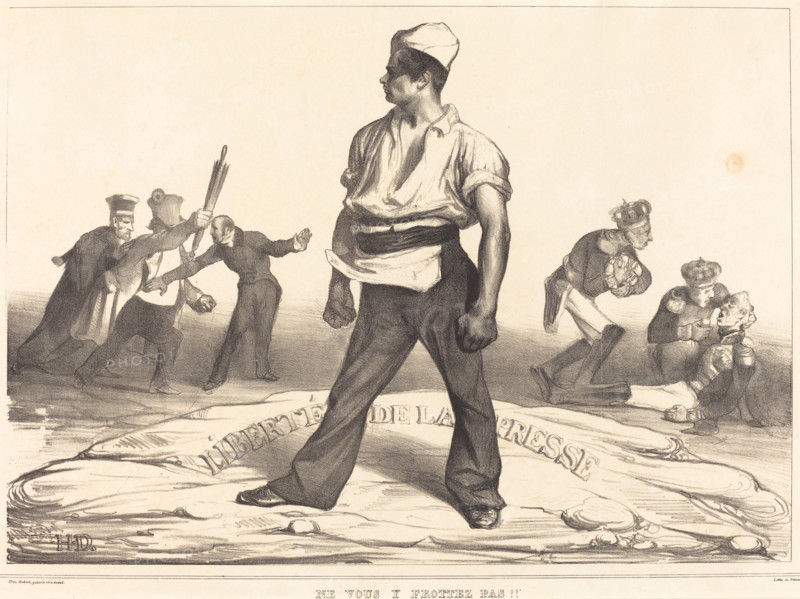 Ne vous y frottez pas!!, 1834. Creator: Honore Daumier.