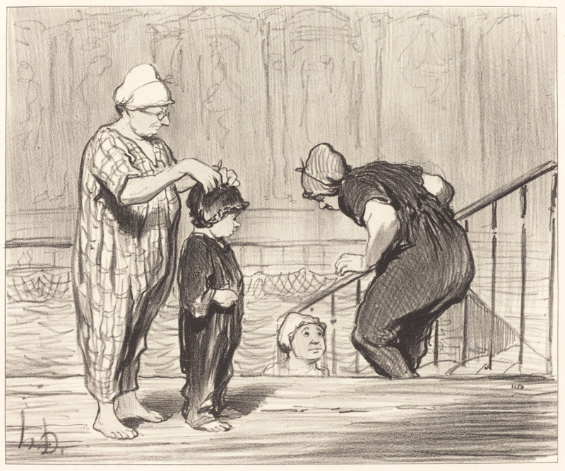 Les Baigneuses - en Famille, 1847. Creator: Honore Daumier.