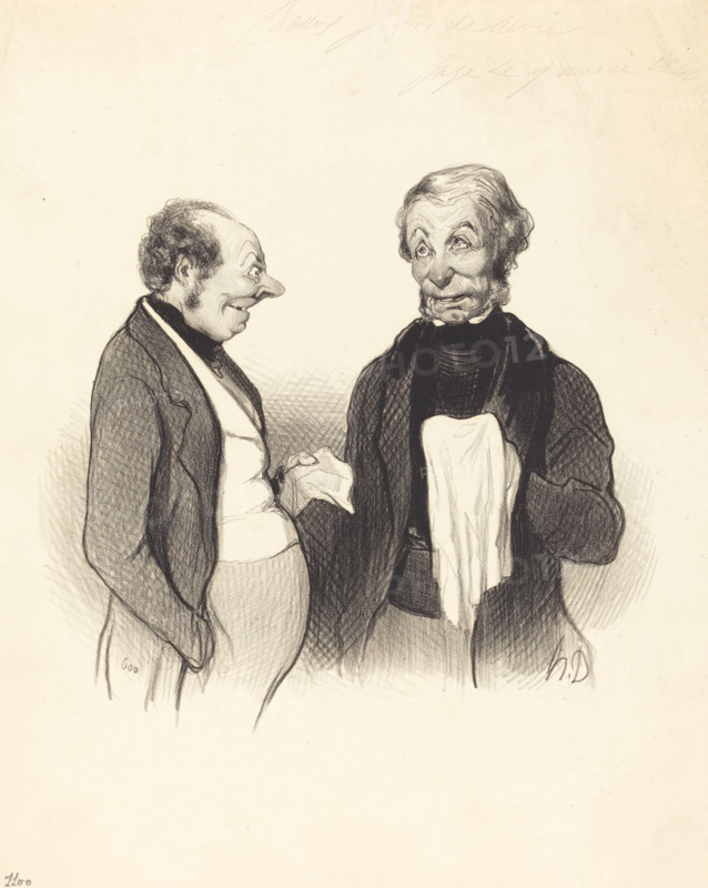 Une heureuse nouvelle, 1844. Creator: Honore Daumier.