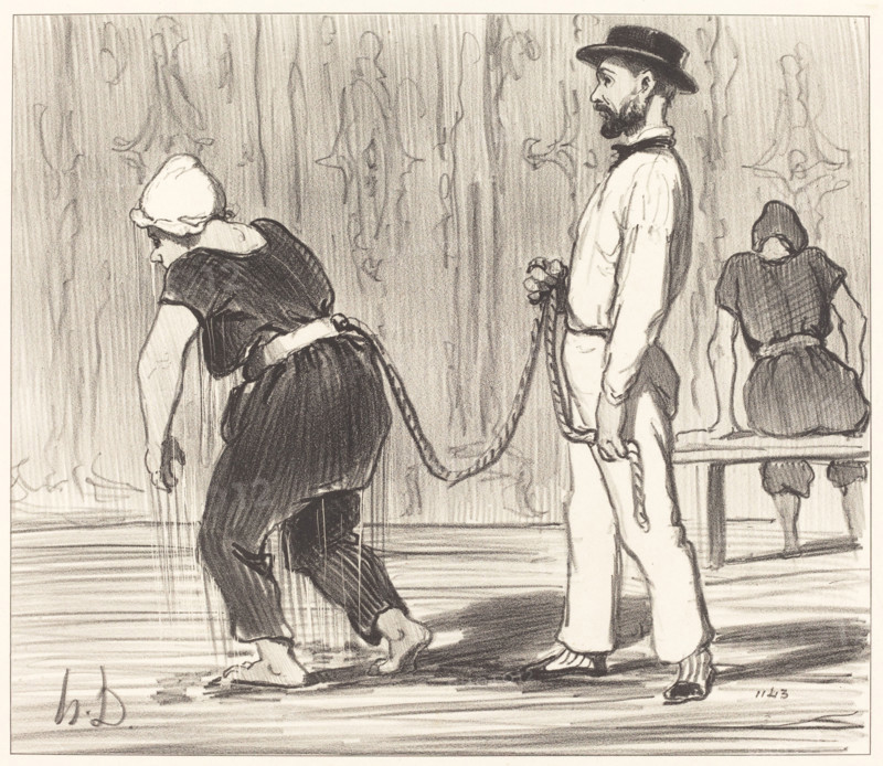 Madame Rabourdeau a sa première leçon, 1847. Creator: Honore Daumier.