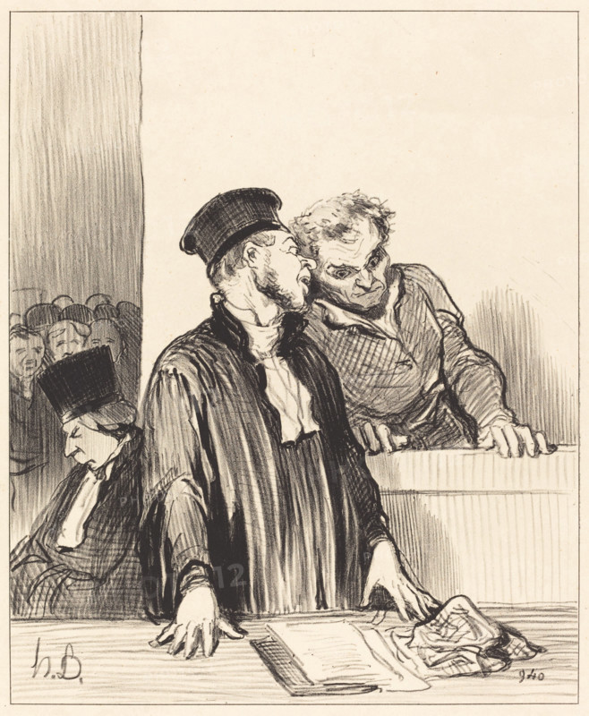 Voilà le ministère public qui vous dit des choses très désagréables..., 1846.  Creator: Honore Daumier.