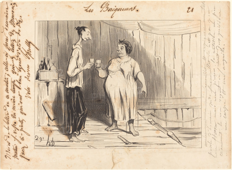 Parole d'honneur Mme. Frenouillet..., 1841. Creator: Honore Daumier.