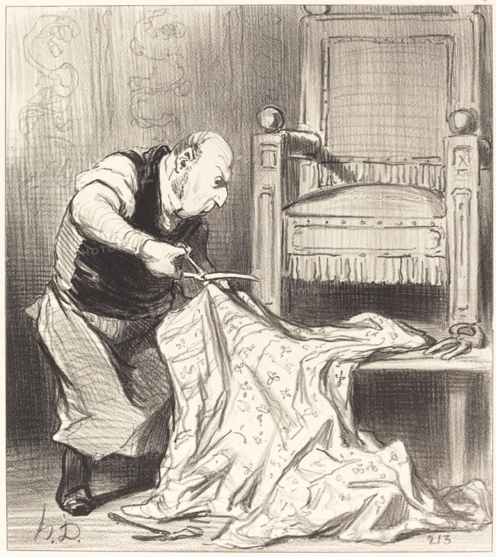 Le nouveau tapissier de la couronne..., 1850.  Creator: Honore Daumier.