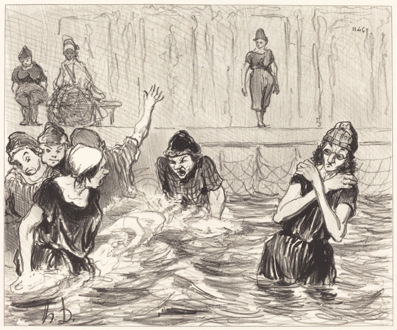 Les barbotteuses, 1847. Creator: Honore Daumier.
