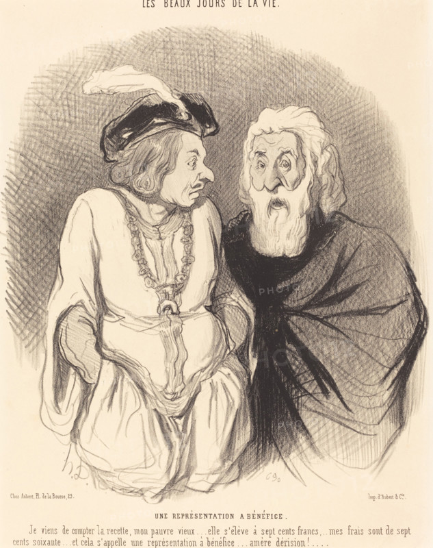 Une Représentation à Bénéfice, 1844.  Creator: Honore Daumier.