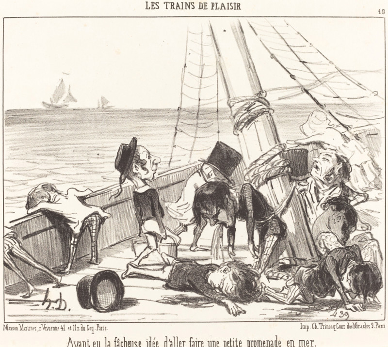 Ayant eu la fâcheuse idée d'aller faire une petite promenade en mer, 1852. Creator: Honore Daumier.
