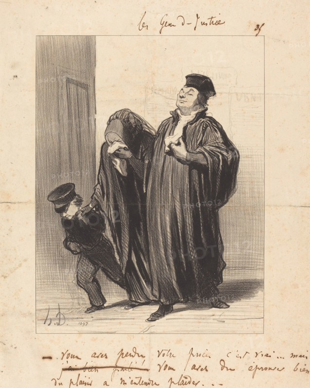 Vous avez perdu votre procès c'est vrai..., 1848. Creator: Honore Daumier.