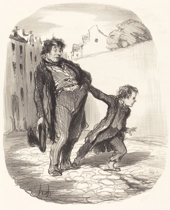 Un fils modèle, 1847. Creator: Honore Daumier.
