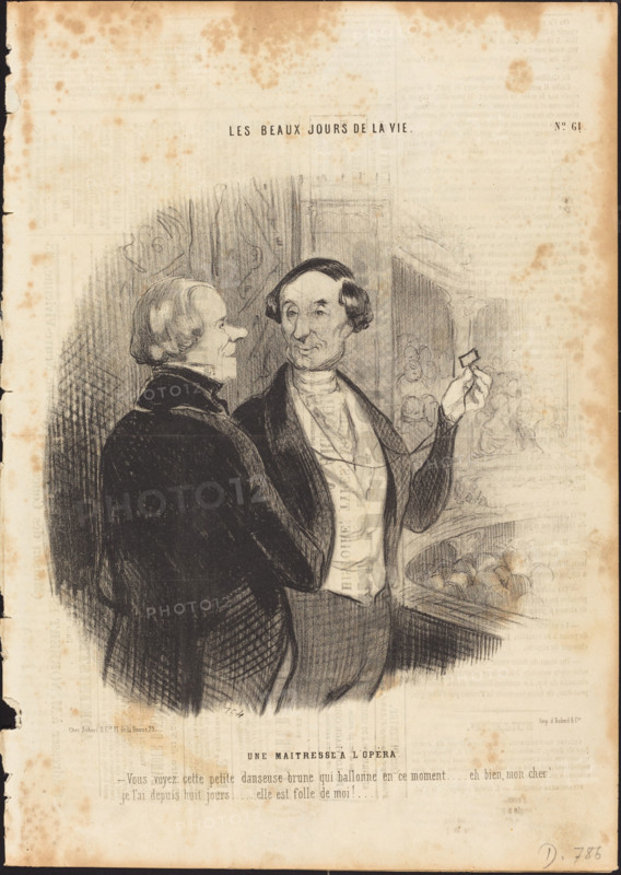 Une maitresse à l'opéra, 1845.  Creator: Honore Daumier.