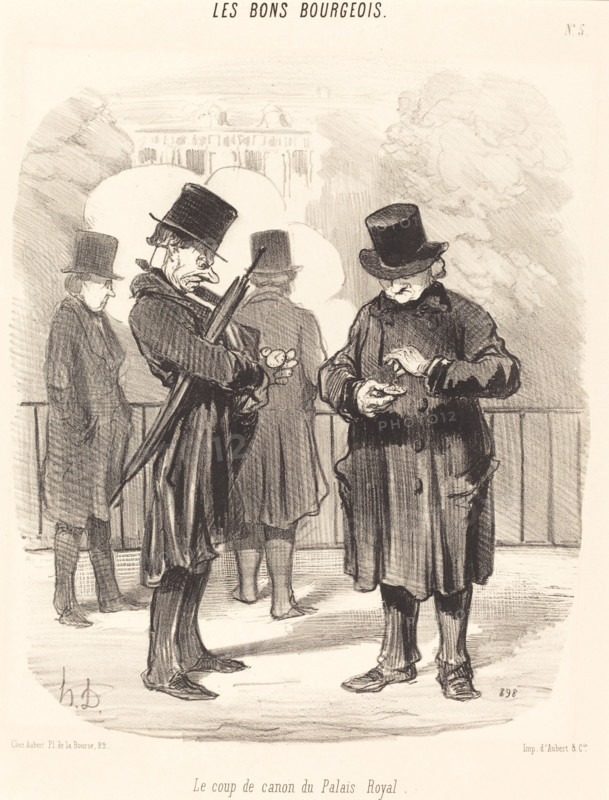 Le coup de canon du Palais Royal, 1846. Creator: Honore Daumier.