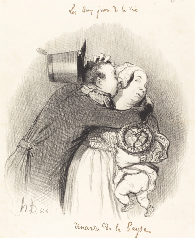 Rencontre de la payse, 1844. Creator: Honore Daumier.