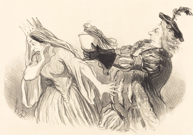 Hamlet, 1851. Creator: Honore Daumier.