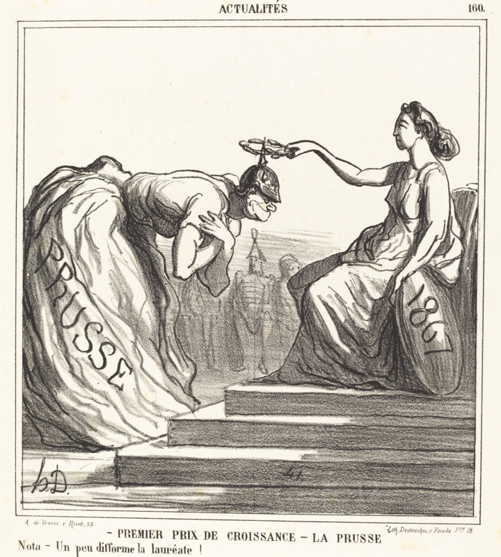 Premier prix de croissance - La Prusse, 1867. Creator: Honore Daumier.