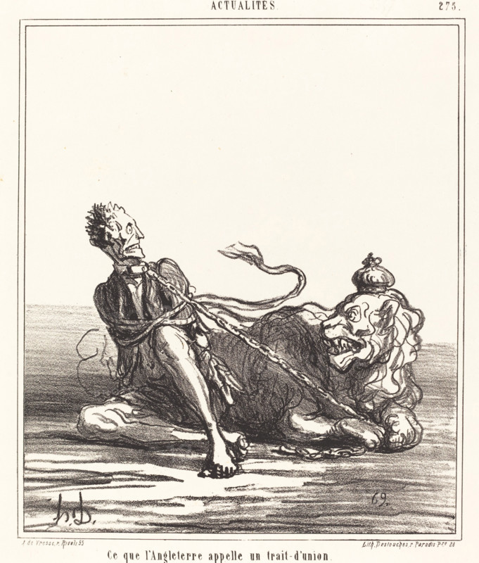 Ce que l'Angleterre appelle un trait-d'union, 1867. Creator: Honore Daumier.