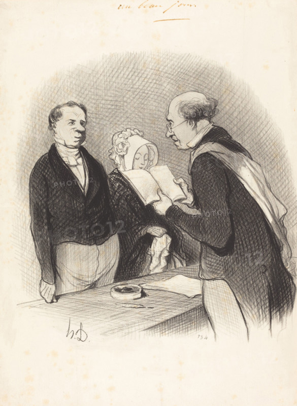 Devant M. le Maire, 1845. Creator: Honore Daumier.