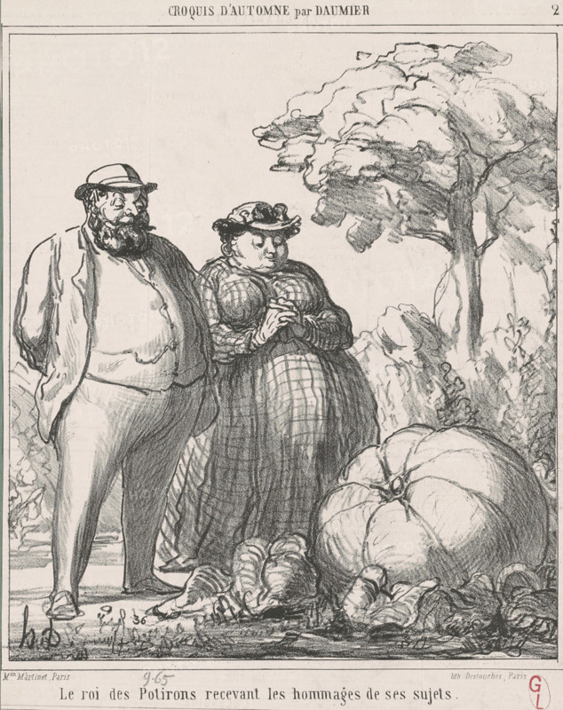 Le roi des potirons recevant les hommages de ses sujets, September 25, 1865. Creator: Honore Daumier.