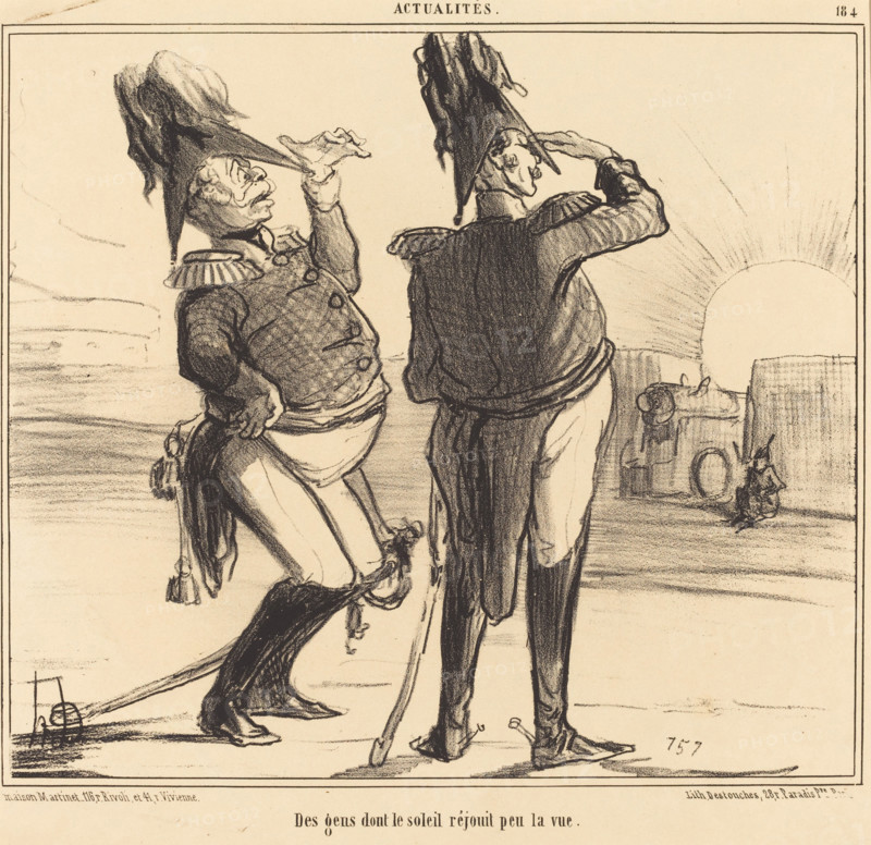 Des gens dont le soleil réjouit peu la vue, 1855. Creator: Honore Daumier.