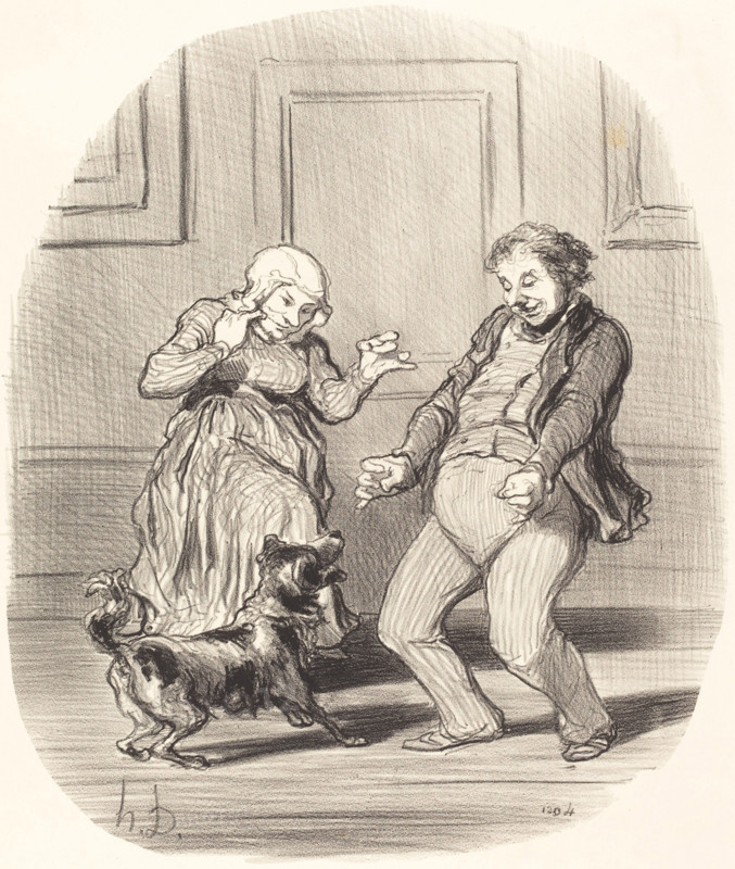Se réjouissant en famille de la fin de la Canicule, 1852. Creator: Honore Daumier.