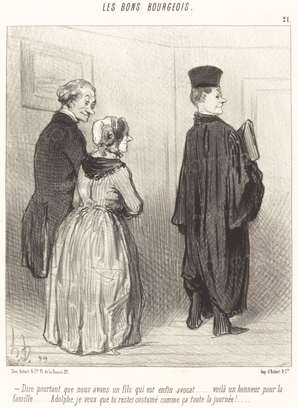 Dire pourtant que nous avons un fils qui est enfin avocat..., 1846. Creator: Honore Daumier.