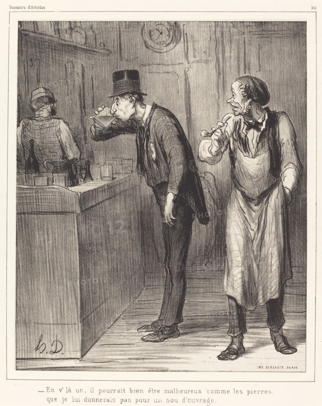 En v'la un, il pourrait bien être malheureux comme les pierres..., 1862. Creator: Honore Daumier.