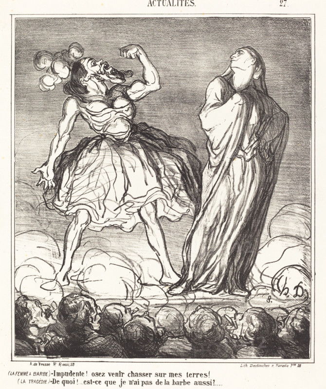 La femme à barbe, 1867. Creator: Honore Daumier.