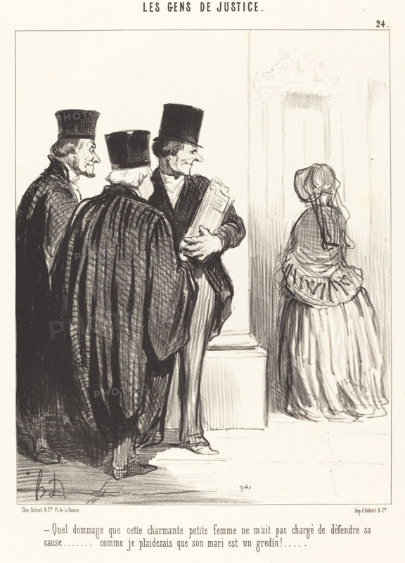 Quel dommage que cette charmante petite femme ne m'ait pas chargé de défendre sa cause..., 1846. Creator: Honore Daumier.