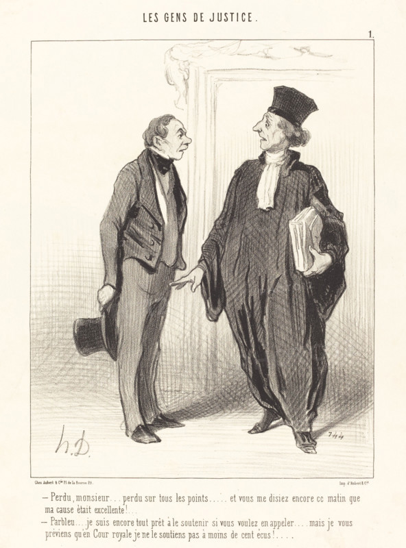 Perdu, monsieur... perdu sur tous les points..., 1845. Creator: Honore Daumier.