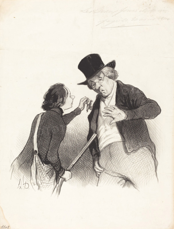 Un début à la chasse, 1844. Creator: Honore Daumier.