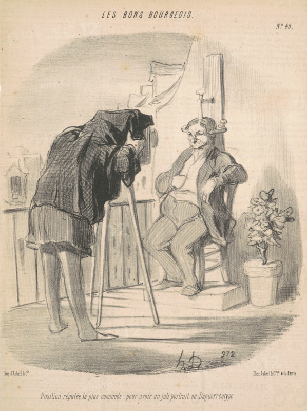 Position réputée la plus commode pour avoir un joli portrait au Daguerréotype, July 24, 1847. Creator: Honore Daumier.