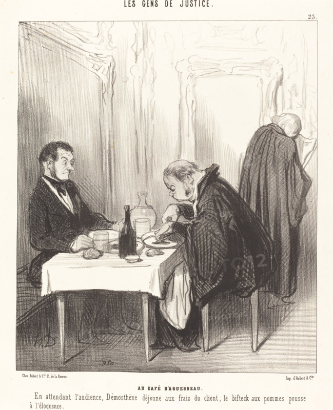 Au Café d'Aguesseau, 1846. Creator: Honore Daumier.