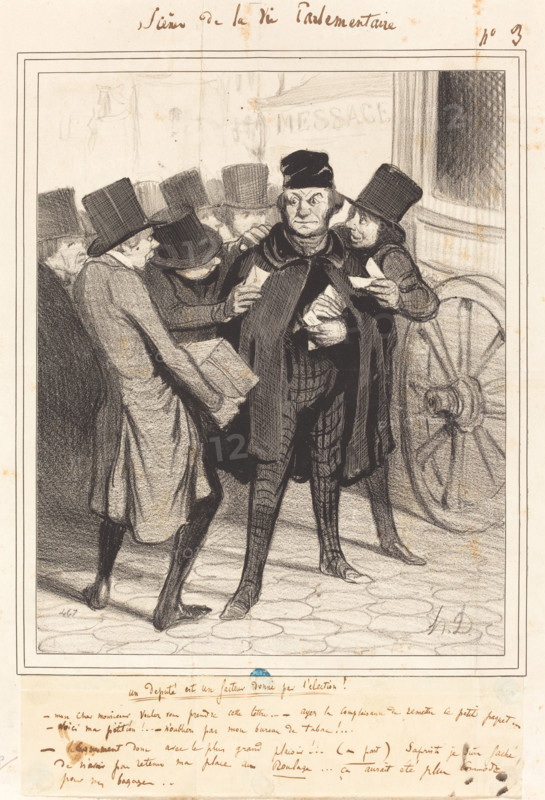 Un deputé est un facteur donné par l'élection!, c1843.  Creator: Honore Daumier.