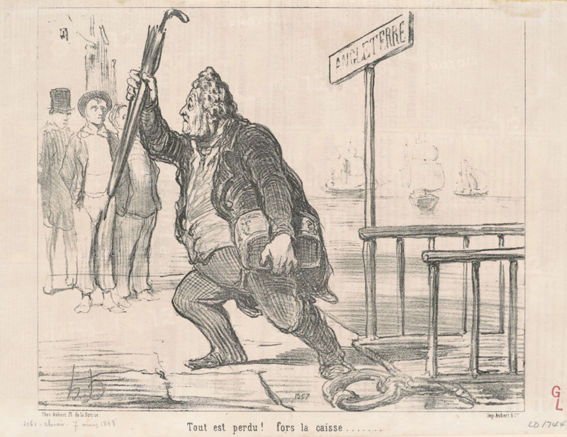 Tout est perdu! fors la caisse, 1848. Creator: Honore Daumier.