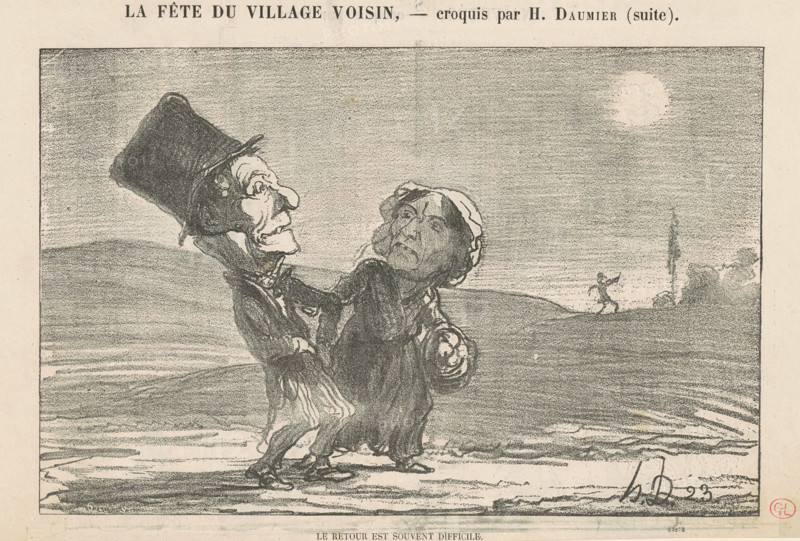 La Fête du Village Voisin, 19th century. Creator: Honore Daumier.