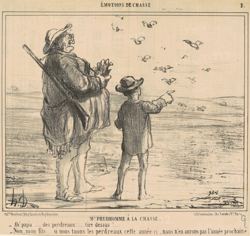 Mr Prudhomme a la chasse, 19th century. Creator: Honore Daumier.
