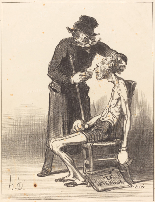 Un lutteur malheureux, 1851. Creator: Honore Daumier.