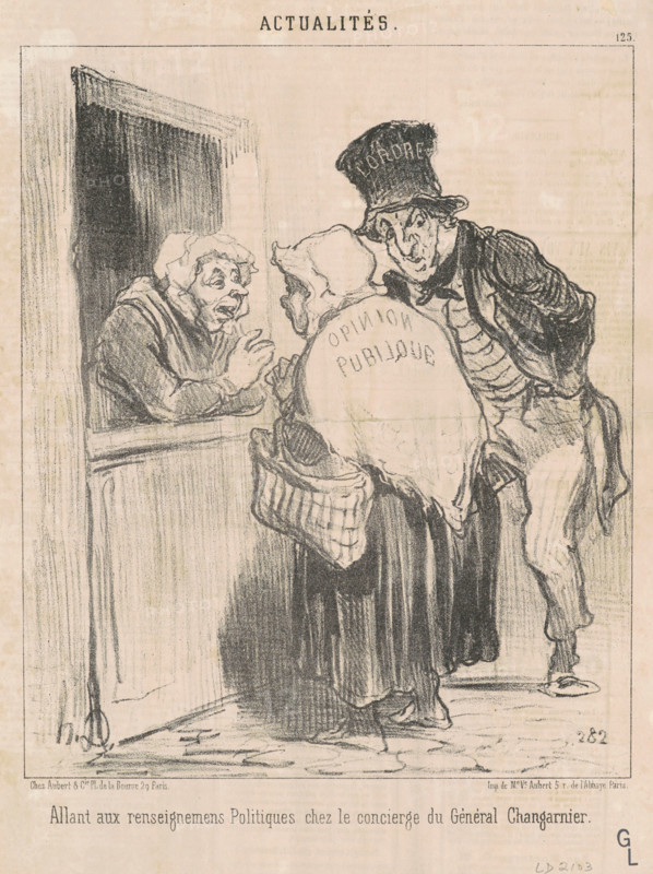 Allant aux renseignements Politiques chez le concierge du Général Changarnier, 1851.  Creator: Honore Daumier.