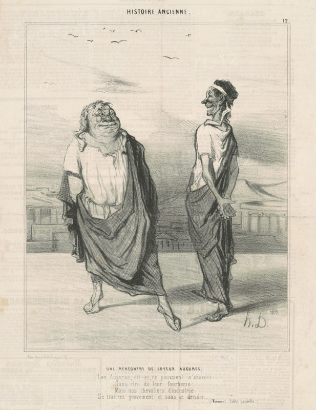 Une rencontre de joyeux augures, c1842. Creator: Honore Daumier.