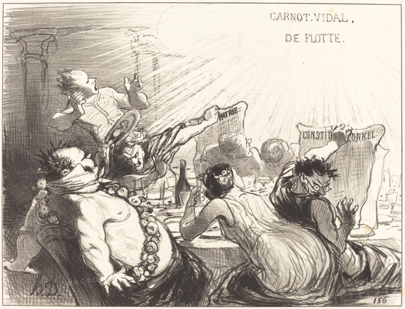 Le Festin de Baltazar-Véron, 1850. Creator: Honore Daumier.