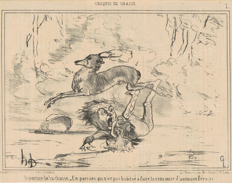 Ouverture de la chasse, c1854.  Creator: Honore Daumier.