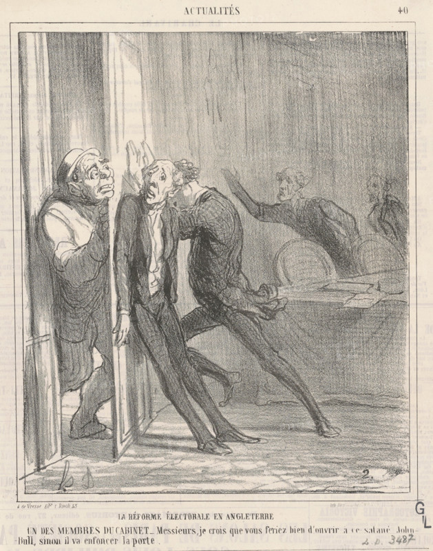 La rèforme électorale en Angleterre, 1866.  Creator: Honore Daumier.