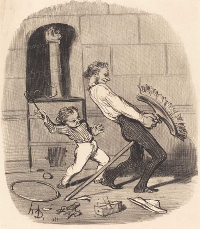 Leçon d'équitation, haute école, 1846. Creator: Honore Daumier.