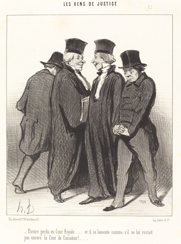 Encore perdu en Cour Royale..., 1848. Creator: Honore Daumier.