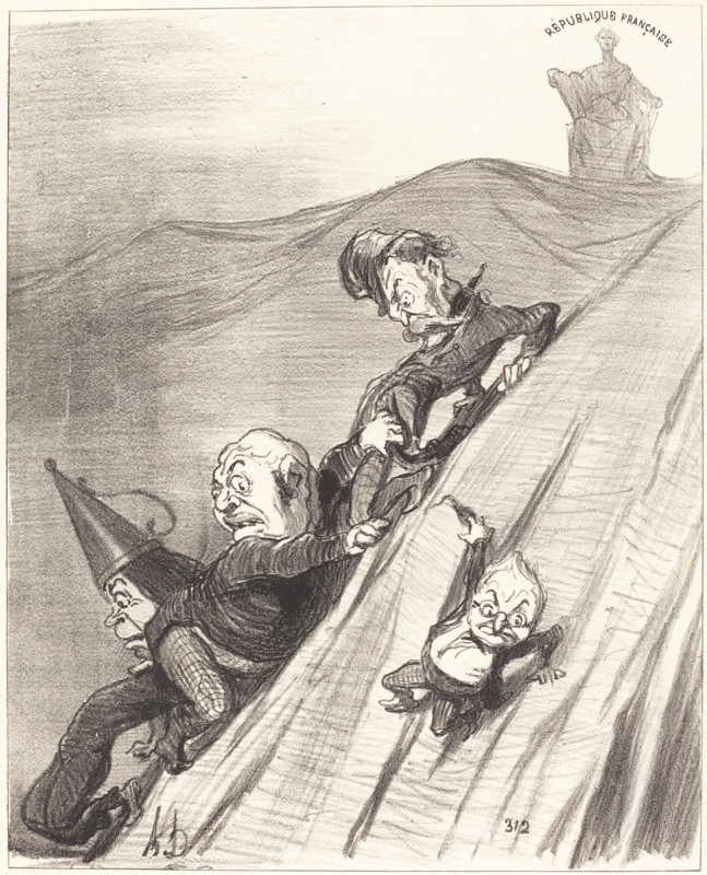 Un chemin dangereux, 1851. Creator: Honore Daumier.